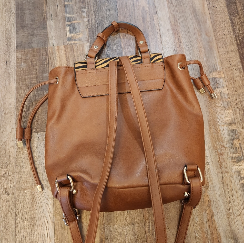 Dune London Calf Hair/Leather Bucket Bag/Backpack - Picture 5 of 6